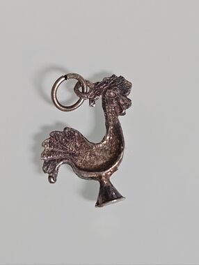 Sterling Silver Small Rooster Bracelet or Necklace Charm